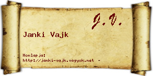 Janki Vajk névjegykártya